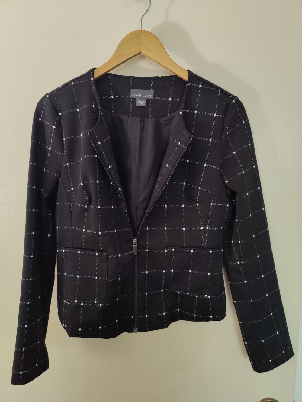 Covington Black Windowpane Zip Blazer - Picture 2 of 11